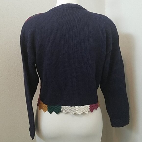 NWT First Concepts Hand Knit Floral Crop Cardigan - Picture 4 of 7